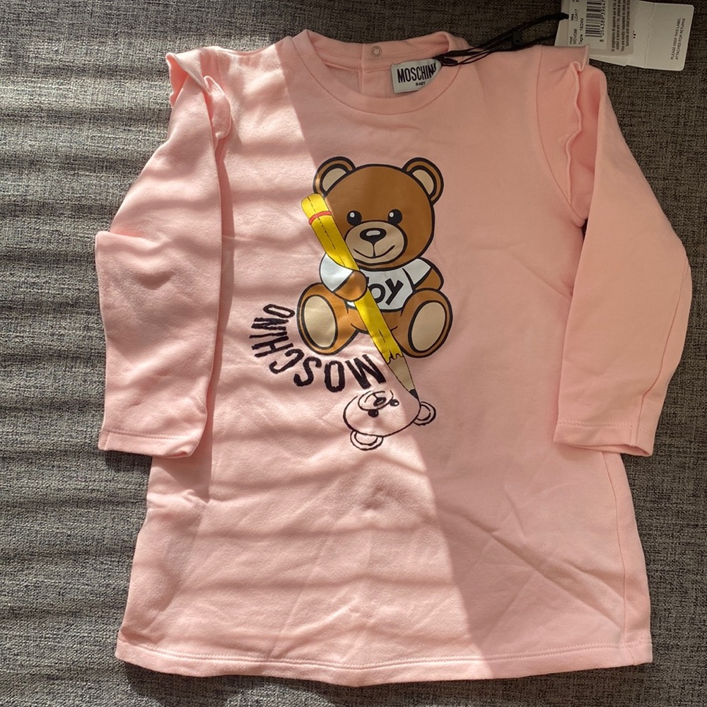 Authentic Moschino Baby Girl Pink Logo Dress
